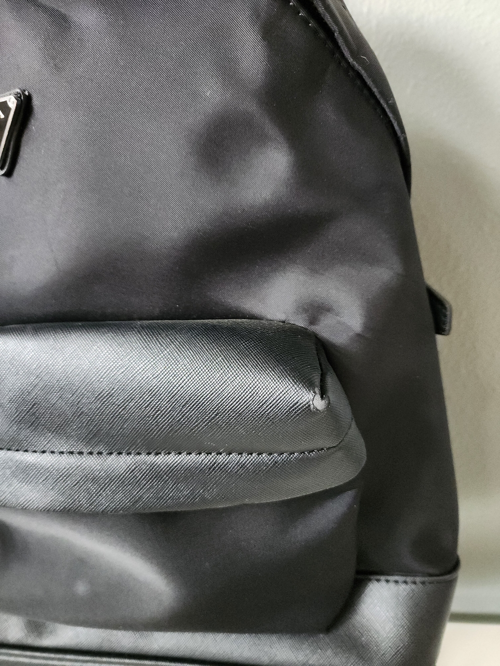 Prada Black Nylon Backpack Triangle Logo Zip Backpack Made in Italy - Picture 5 of 12